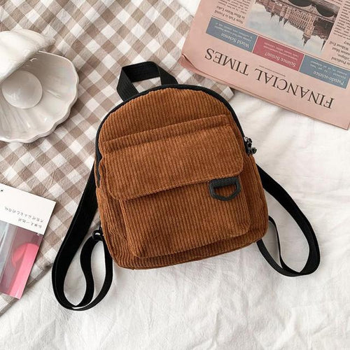 Chic Corduroy Mini Backpack