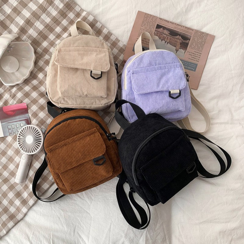 Chic Corduroy Mini Backpack